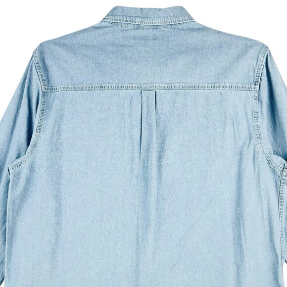TRUE RELIGION Men's Chambray Long Sleeve Blue Western Pearl Snap Shirt Sz XL NWT - Picture 4 of 14
